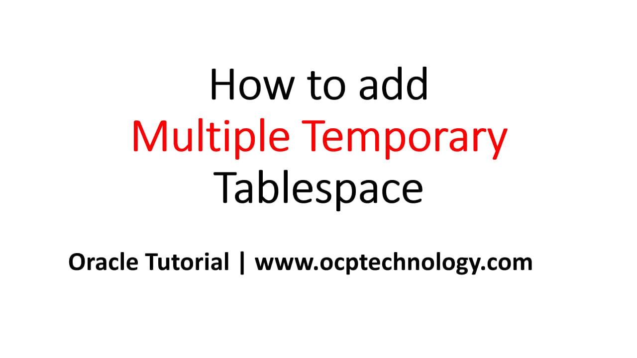 In Oracle Database we can add multiple temporary tablespace using tablespace groups, tablespace groups allowed to use multiple temporary tablespace to store temporary segments. The temporary tablespace group is created automatically when you add first tablespace is assigned a group.