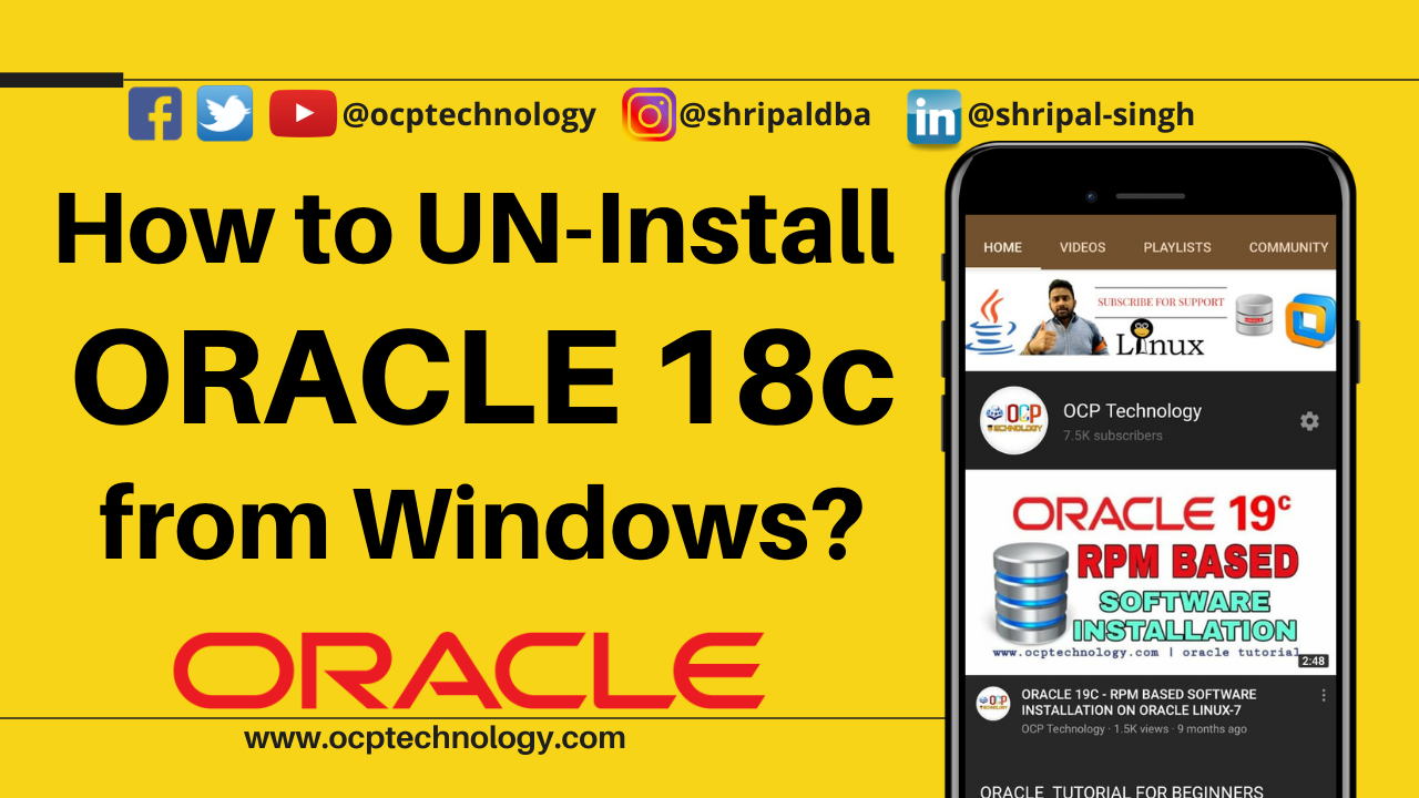 How to Uninstall Oracle 18c from Windows
