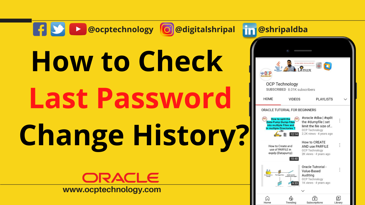 Last Password Change in Oracle